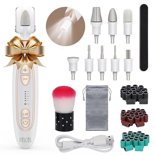 Pelcas Electric Toenail Grinder for Thick Nails - 5 Speeds & LED Light