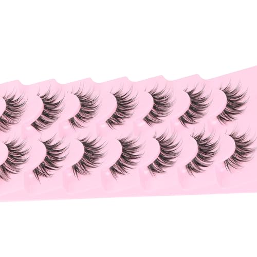 Wispy False Eyelashes 7 Pairs C Curl 10-14mm Natural Look