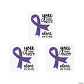 Purple Ribbon Temporary Tattoos 72-Pack - Glitter Design