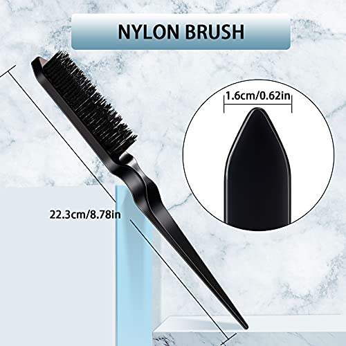Black 3-Piece Hair Edge Brush and Comb Set - Detangling & Styling Tools