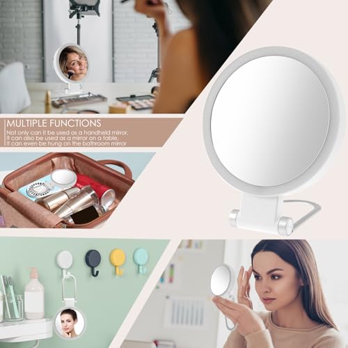 30X Magnifying Mirror with Light 360¡Æ Rotating Lighted Makeup 3 Lighting Modes Lighted Magnified Mirror 1000mAh Rechargeable Magnified Makeup for Women Girls
