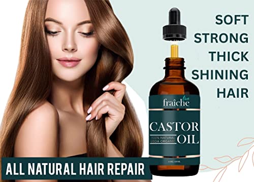 Live Fraiche Organic Castor Oil 4oz - Lash & Brow Growth Serum