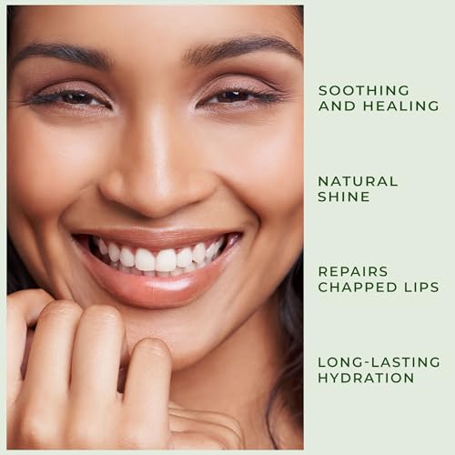 Peppermint Lip Balm with Castor Oil & Vitamin E - Nourishes & Protects Dry Lips, Lip Moisturizer with Ceramide & Squalane, Natural Lip Balm Mint with Deep Hydration for Soft Lips - Lip Repair, 0.15 oz
