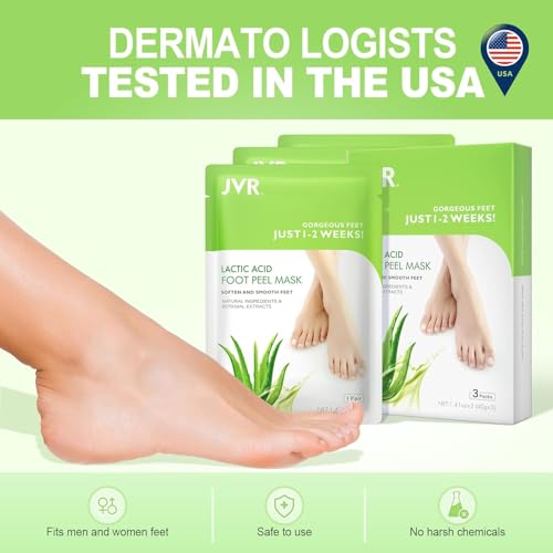 JVR Exfoliating Foot Peel Mask (3 Pairs) - Aloe Vera Callus Remover