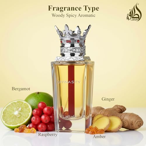 Lattafa Dynasty Unisex Eau de Parfum Spray 3.4oz Aromatic, Fresh, Spicy & Woody