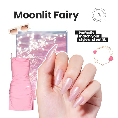 Beetles Pink Glitter Nail Polish Set, 6-Color Quick Dry Kit