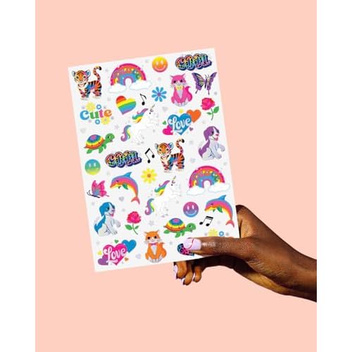 xo, Fetti Cute Neon Rainbow Animal Temporary Tattoos - 68 Iridescent Foil Pcs | Nostalgia Bright Birthday Accessory, Childhood Bachelorette Party Favor, Cute Kids Activity