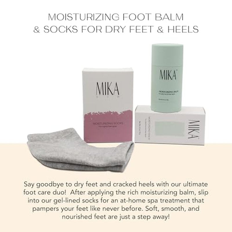 Foot Balm & Socks Set with 25% Urea for Dry Cracked Feet