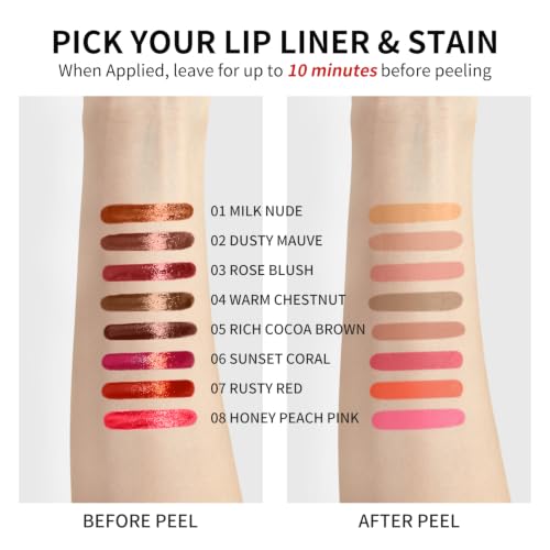 TENGLONG Waterproof Peel Off Lip Liner Stain - Warm Chestnut