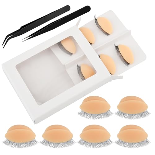 12pc Silicone Mannequin Eyelids with Lashes for Makeup Training