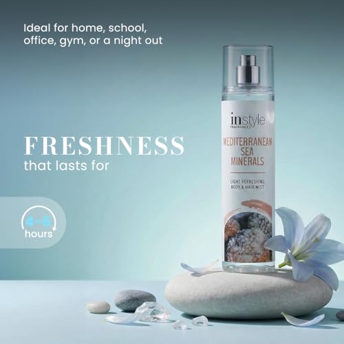 Instyle Fragrances Sea Minerals Body & Hair Mist - Vegan, Paraben & Phthalate Free, 8 Fl Oz x2