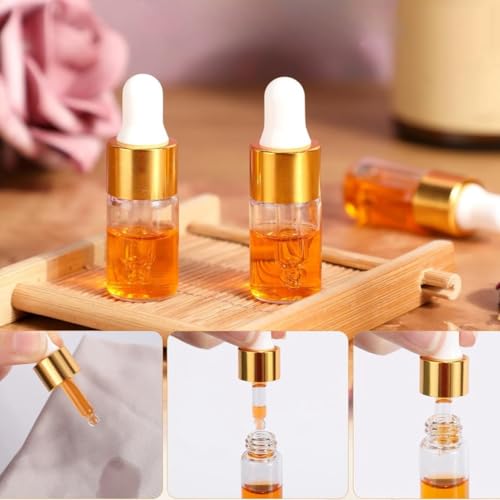 8 pcs Travel Dropper Bottles Set - 2ml Glass Essential Oil Bottles