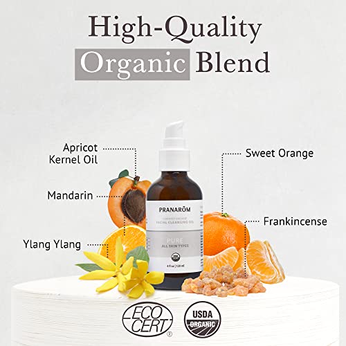 Pranarom - Pure Facial Cleansing Oil (4oz / 120ml) - 100% Pure & Natural Essential Oil Facial Cleanse for Makeup & Impurity Removal