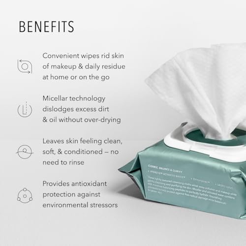 HydroPeptide Micellar Cleansing Cloths - Makeup Remover & Hydrating Wipes (30 Count)
