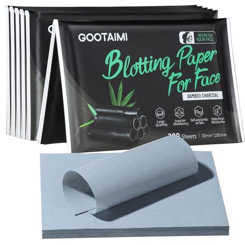 Bamboo Charcoal Blotting Paper for Oily Skin, 1200 Sheets