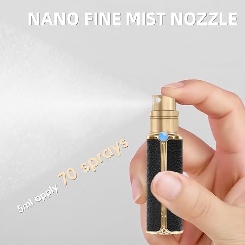 CF01WHG Leather Perfume Bottle 10ml ? Bottom-Fill Refillable Dispenser, Leak-Proof & Portable for Men & Women, Ideal for Travel, Gifting & Daily Use (CF01WHG)