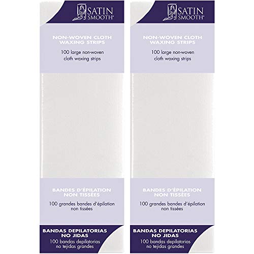 Satin Smooth Non-Woven Cloth Waxing Strips, Large, 100 Ct X 2 Packs