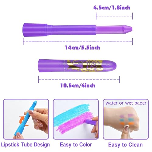 12pc Glow In The Dark UV Face Paint Kit for Party & Cosplay