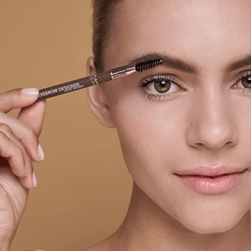 M. Asam MAGIC FINISH Eyebrow Designer Light-Brown - 4-in-1 eyebrow pencil with rotating mine & spiral brush, perfect shape & fullness thanks to powdery texture, optimal brow arch, eye make-up, 0.01 Oz