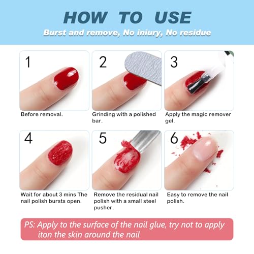 NIFEISHI Gel Nail Polish Remover 2-Pack - Quick & Easy Burst Formula, 15ml
