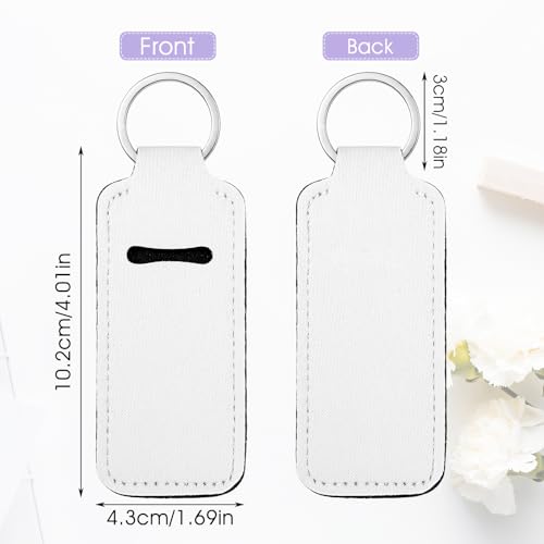 30pcs Sublimation Lip Balm Holder Keychains - Neoprene Blanks