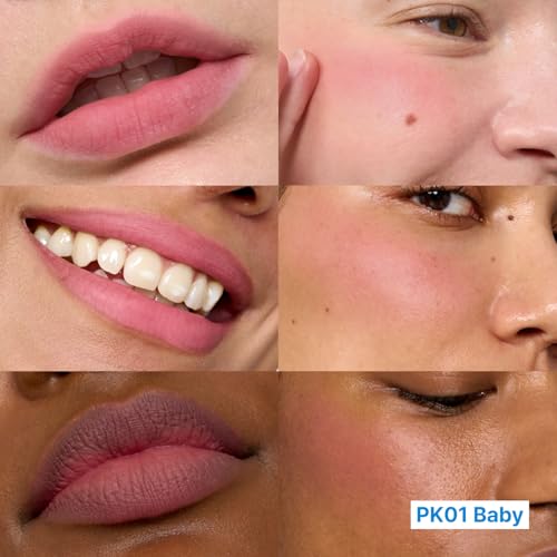 fwee Blurry Pudding Pot + Keychain SET | Airbrushed Blush & Lip, Buildable Pigment, Long-lasting, Lightweight, Easy to Blend, Natural Soft Matte Finish Makeup ? Baby (Soft Pink) | 0.17 oz