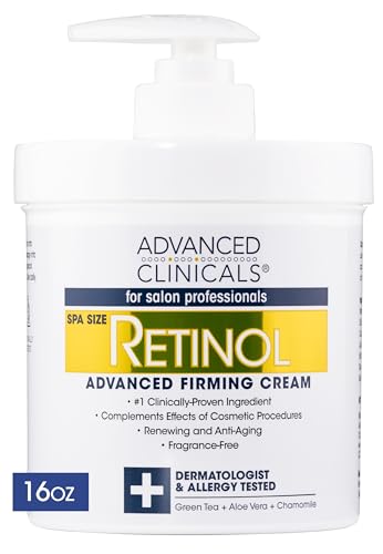 Advanced Clinicals Retinol Body Lotion Moisturizer Face Lotion & Body Cream | Crepey Skin Care Treatment Targets Look Of Crepe Skin, Wrinkles, Sagging Skin, & Sun Damaged Skin, 16 Oz