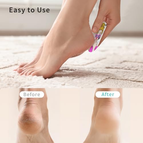 PYD Life 9 Pack Sublimation Glass Foot File Blanks,Reusable Foot Scrubber Dead Skin Remover,Nano Crystal Foot Scrubber Dead Skin Remover with Protective Case,Perfect Gifts for Beauty Enthusiasts