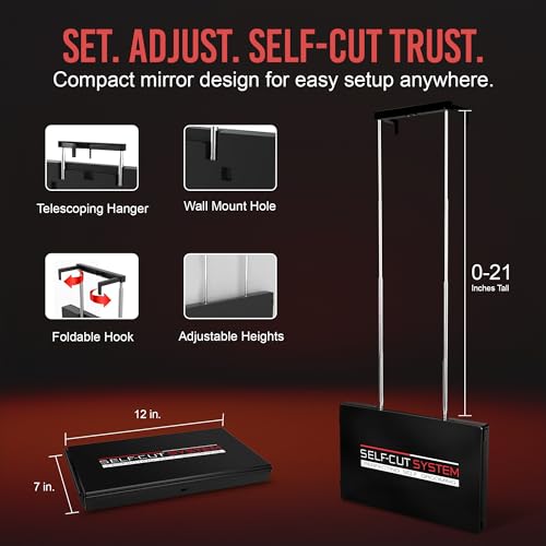 Self-Cut System 3 Way Mirror with LED Lights ? Trifold Self Cut Barber Mirror for Men and Women, 360 View for Easy Haircuts, Travel Friendly - Three Way Design for Grooming and Styling