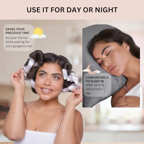 Satin Pillow Flexi Rods 6-Piece Heatless Overnight Hair Curlers Set, Marble