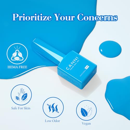 CANNI 6 Blue Shades Gel Nail Polish Set - 9ml UV LED Soak Off Gel