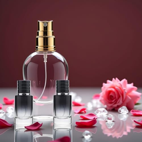 2Pcs 30ml Black Glass Perfume Atomizer Spray Bottles