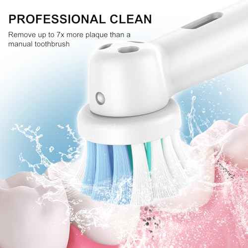 Toothbrush Heads for Oral B, 4 Pack Professional Electric Toothbrush Replacement Heads Medium Soft Dupont Bristles Replacement Toothbrush Heads Precision Clean Brush Heads Refills