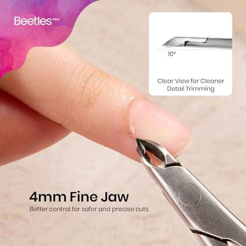 Beetles Pro 1-Pcs Cuticle Trimmer ? Professional 4MM Blade Swan Neck Cuticle Nippers Stainless Steel Dead Skin Nails Nippers for Nail Care, Nail Art Prep ? Salon Quality Manicure Tool
