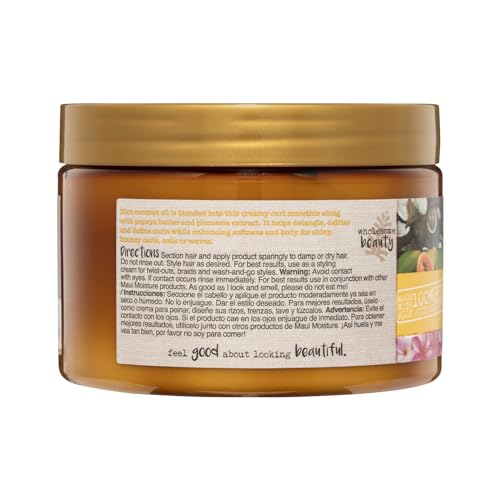 Maui Moisture Curl Quench Coconut Oil Hydrating Smoothie 12 oz & Aunt Jackie's Curl La La Lightweight Defining Custard 15 oz