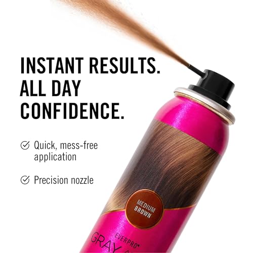 EVERPRO Gray Away Instant Root Cover Up Spray 2.5oz - Medium Brown