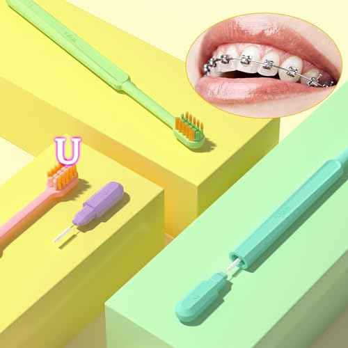 Y-Kelin 2IN1 Orthodontic Braces Toothbrush with interdental Brush