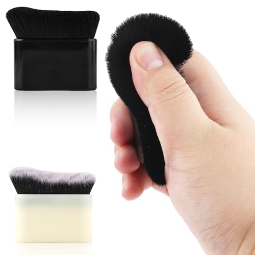 2pcs Self Tanning Brushes, Liquid Foundation Body Makeup Tanner Blending Brushes Self Tan Brush Applicator for Body Face (Black, White)