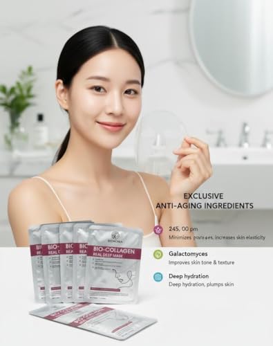 BIOROMA Collagen Face Mask Pack - Hydrating, Firming & Pore-Minimizing Hydrogel Masks 34ML x 4