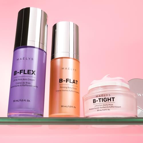 MA?LYS CARRY-ON ESSENTIALS - Firming Cream Trio for Booty, Belly & Arms - Includes B-TIGHT, B-FLAT & B-FLEX Travel Minis - Helps Improve the look of Stretch Marks & Cellulite (1.0 Fl Oz)