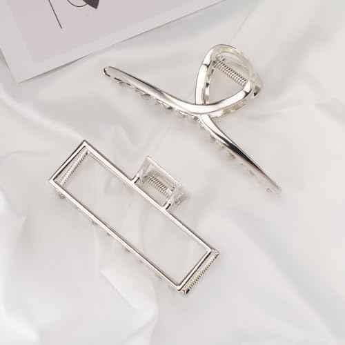 Mehayi 3 PCS Metal Large Hair Claw Clips for Thick Heavy Hair, Big Non-Slip Hair Catch Barrette Jaw Clamp, Strong Hold Claw Barrettes for Long Hair, Fashion Hair Styling Accessories for Women Girls