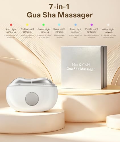 Dopsikn 7-in-1 Red Light Gua Sha Facial Massager with Hot & Cold