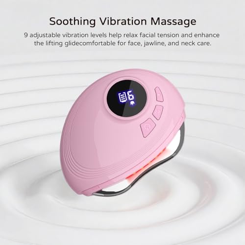 SHMHE Professional Red Light Gua Sha Massager for Face & Neck Skin Firming