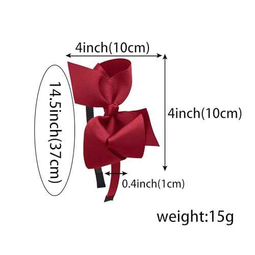 XIMA 14pcs Bows Headbands for Girls,4.5inch Baby Girls Ribbon Hair Bows Headband with Teeth for 4-12years Kids Children Teens Hair Bands Accessories