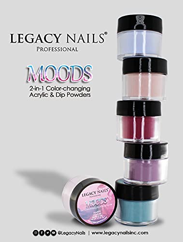 Legacy Nails Professional COLLECTION Acrylic Powder Kit 6 Colors Nail Art Set for Manicure DIY for Dip & Acrylic Nail Extensions (MOOD COLLECTION)