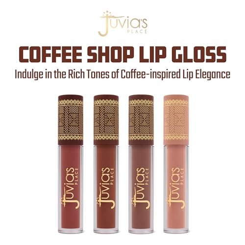 Juvia's Place Coffee Shop Lip Gloss - Brown Sugar - Hydrating Butter Lip Gloss for Women, Long-Lasting Shine, Moisturizing Glass-like Finish, Plumping Non-sticky, Suitable for every vibe