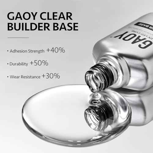 GAOY Clear Builder Gel for Nails, 16ml Rubber Base Builder Gel, Nail Strengthener in a Bottle, Soak Off Long Lasting UV Light Cure Nail Art DIY