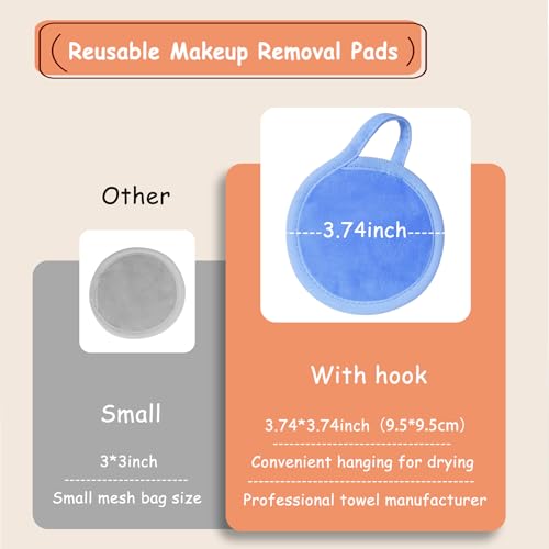 NUGILLA Reusable Makeup Remover Pads - 18-Pack Microfiber Facial Rounds with Mesh Bag