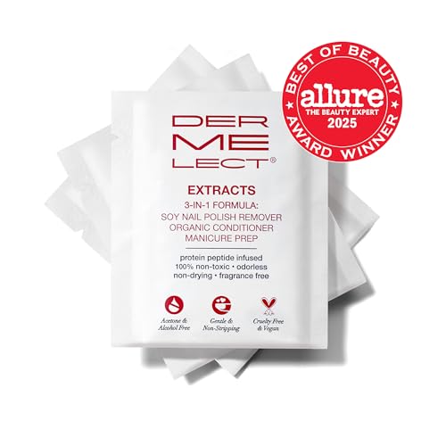 Dermelect Clean & Care Nail Renewal Kit ? Nailcare Treatment Set with Ridge Filler, Nail Brightener & Polish Remover Wipes ? Strengthens, Brightens & Restores Damaged, Discolored, Weak Nails