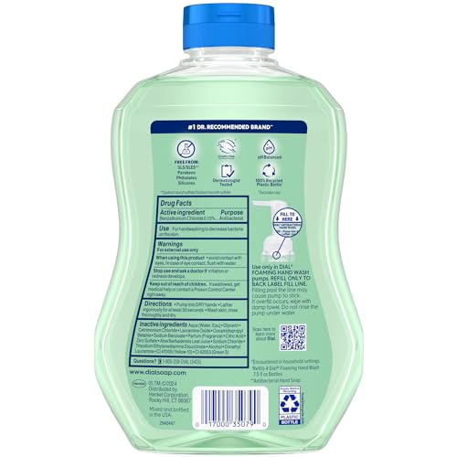 Dial Fresh Pear Antibacterial Foaming Hand Soap Refill 30 Fl Oz (Pack of 4)